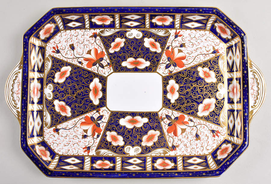 Traditional Imari 19" Rectangular Handled Tray by Royal Crown Derby-1