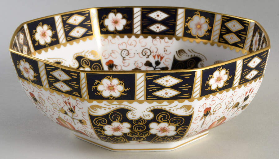 Traditional Imari 7" Octagonal Vegetable Bowl by Royal Crown Derby-1