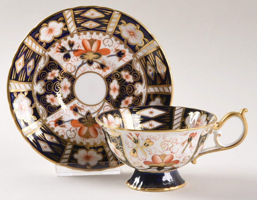 Traditional Imari Footed Cup & Saucer Set by Royal Crown Derby-1