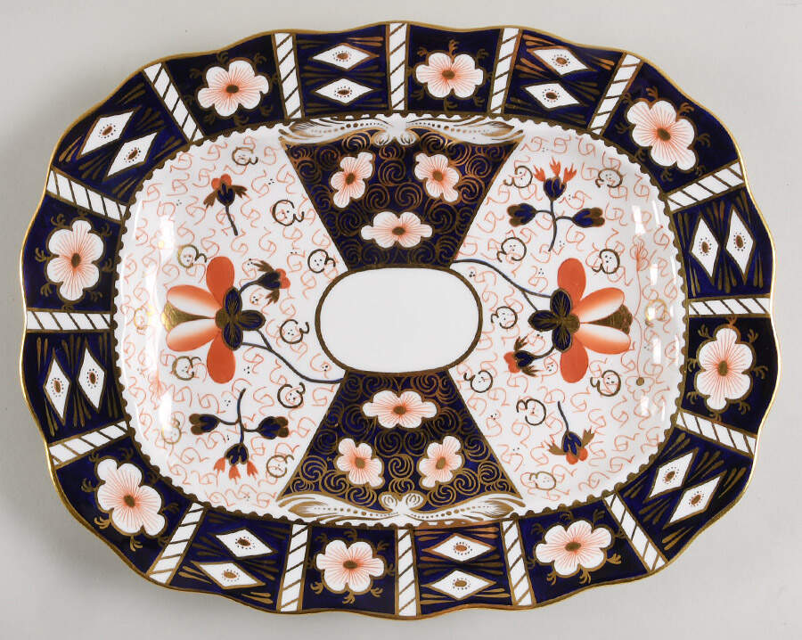 Traditional Imari 13" Oval Serving Platter by Royal Crown Derby-1