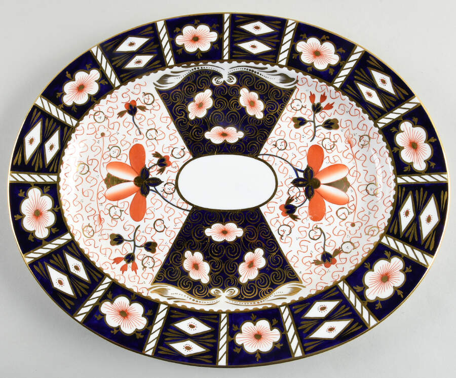 Traditional Imari 15" Oval Serving Platter by Royal Crown Derby-1