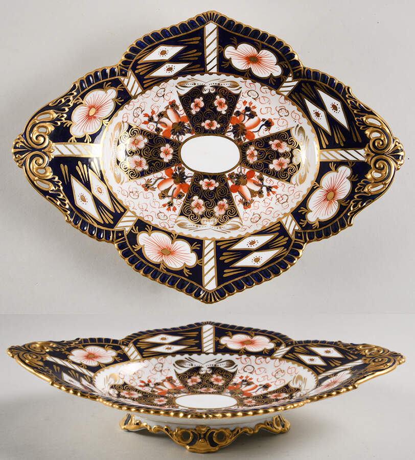 Traditional Imari Oval Dessert Dish by Royal Crown Derby-1