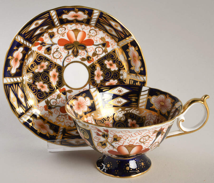 Traditional Imari Footed Cup & Saucer Set by Royal Crown Derby-1