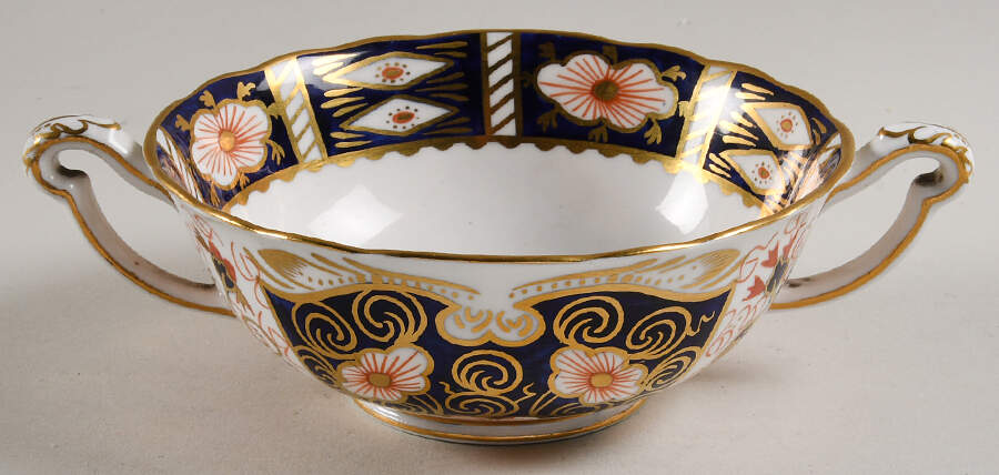 Traditional Imari Footed Cream Soup Bowl by Royal Crown Derby-1