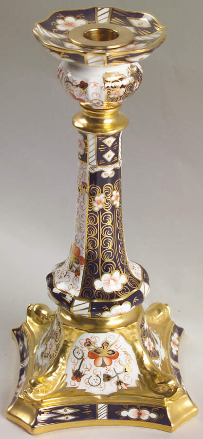 Traditional Imari Tall Candlestick by Royal Crown Derby-1