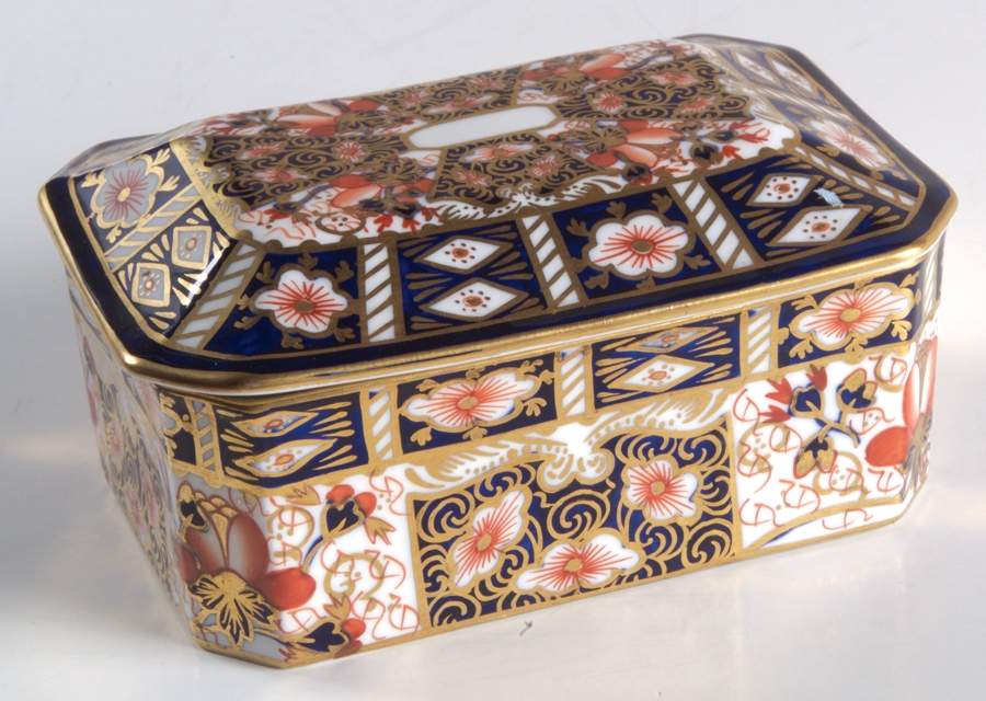 Traditional Imari Rectangular Box with Lid by Royal Crown Derby-1
