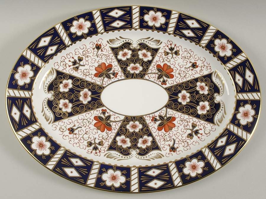 Traditional Imari 16" Oval Serving Platter by Royal Crown Derby-1