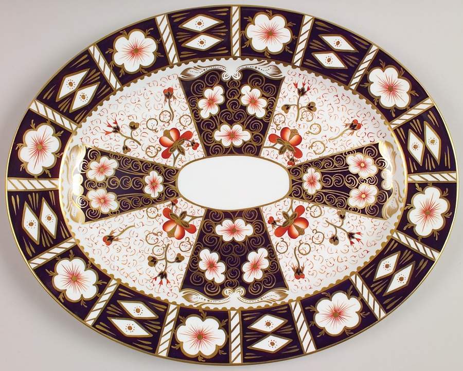 Traditional Imari 15" Oval Serving Platter by Royal Crown Derby-1