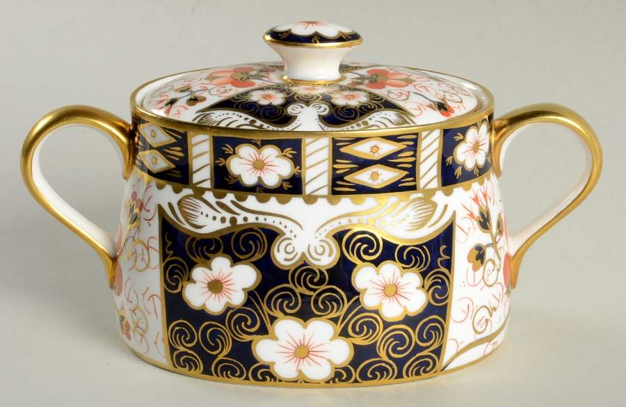 Traditional Imari Sugar Bowl & Lid by Royal Crown Derby-1