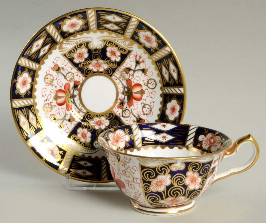Traditional Imari Footed Cup & Saucer Set by Royal Crown Derby-1
