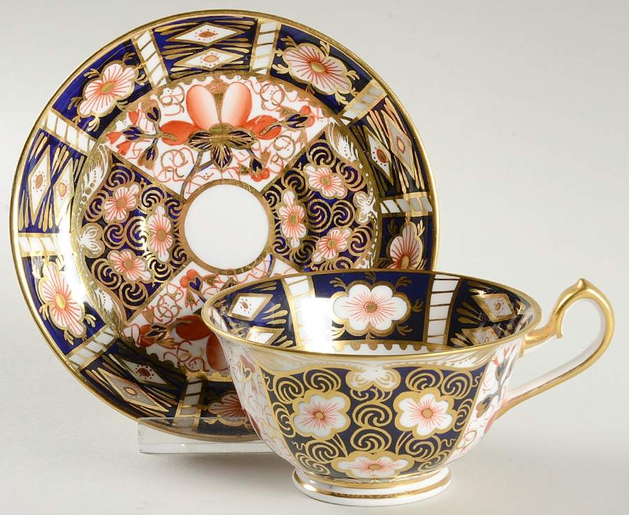 Traditional Imari Footed Cup & Saucer Set by Royal Crown Derby-1