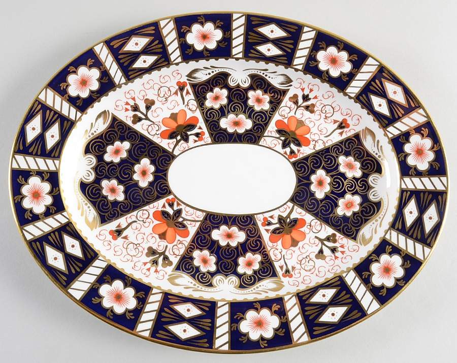 Traditional Imari 13" Oval Serving Platter by Royal Crown Derby-1