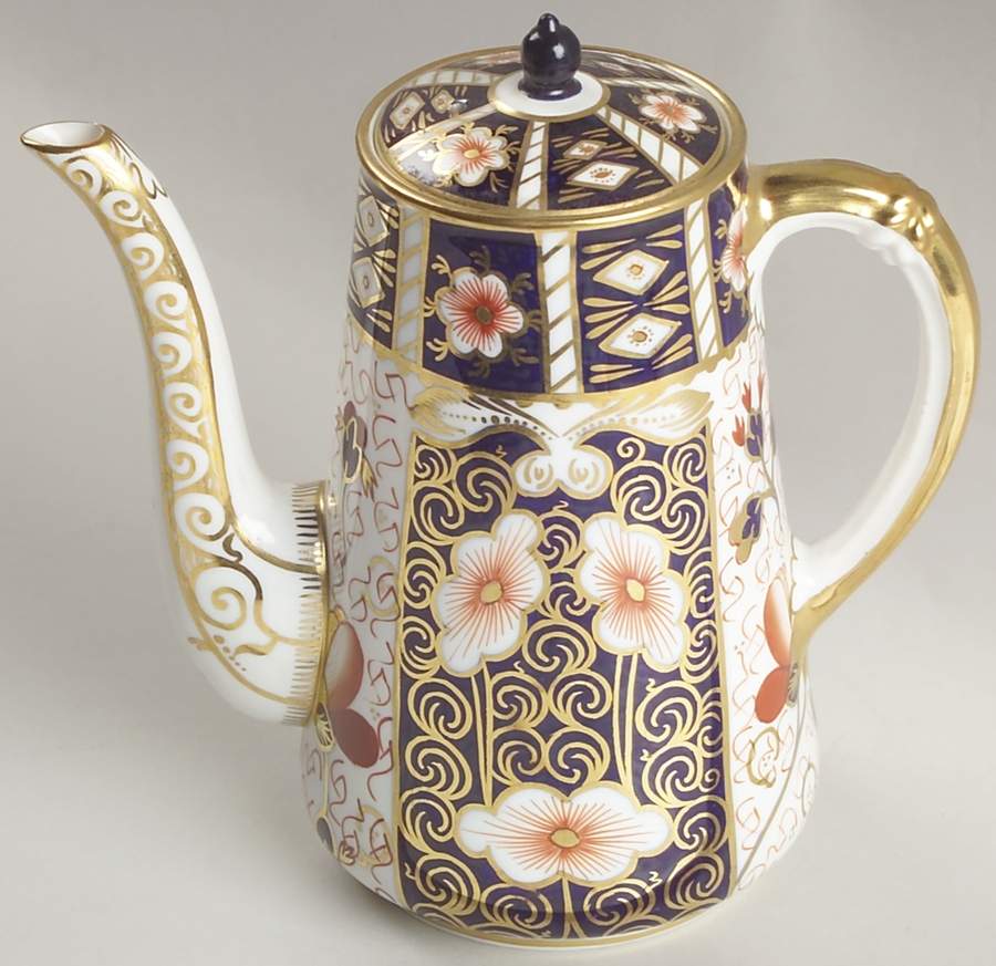 Traditional Imari Mini Coffee Pot & Lid by Royal Crown Derby-1
