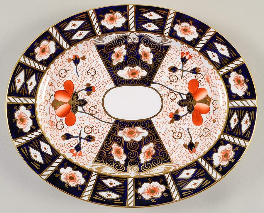 Traditional Imari 11" Oval Serving Platter by Royal Crown Derby-1