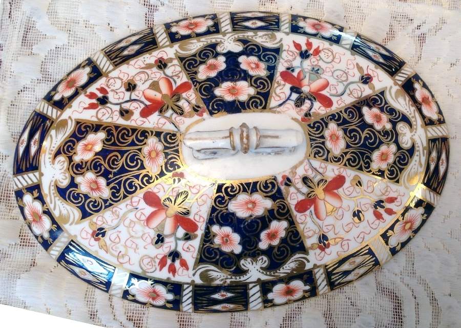 Traditional Imari Lid for Oval Vegetable by Royal Crown Derby-1