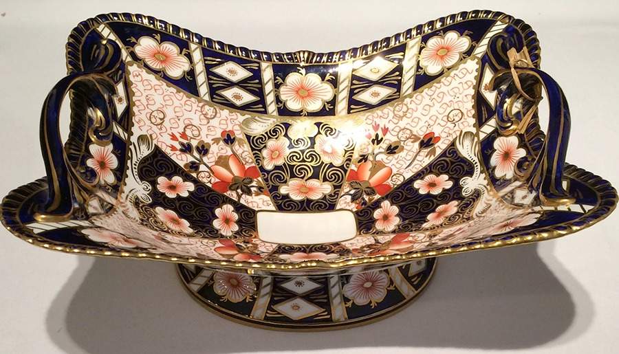 Traditional Imari Square Basket 1919 by Royal Crown Derby-1