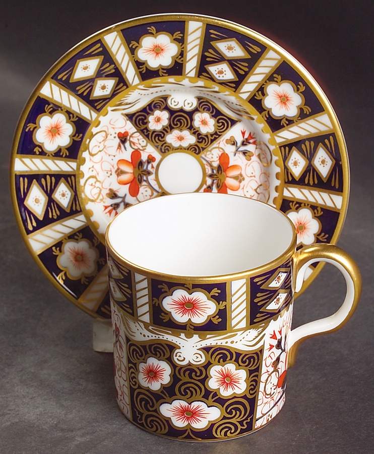Traditional Imari Flat Demitasse Cup & Saucer Set by Royal Crown Derby-1
