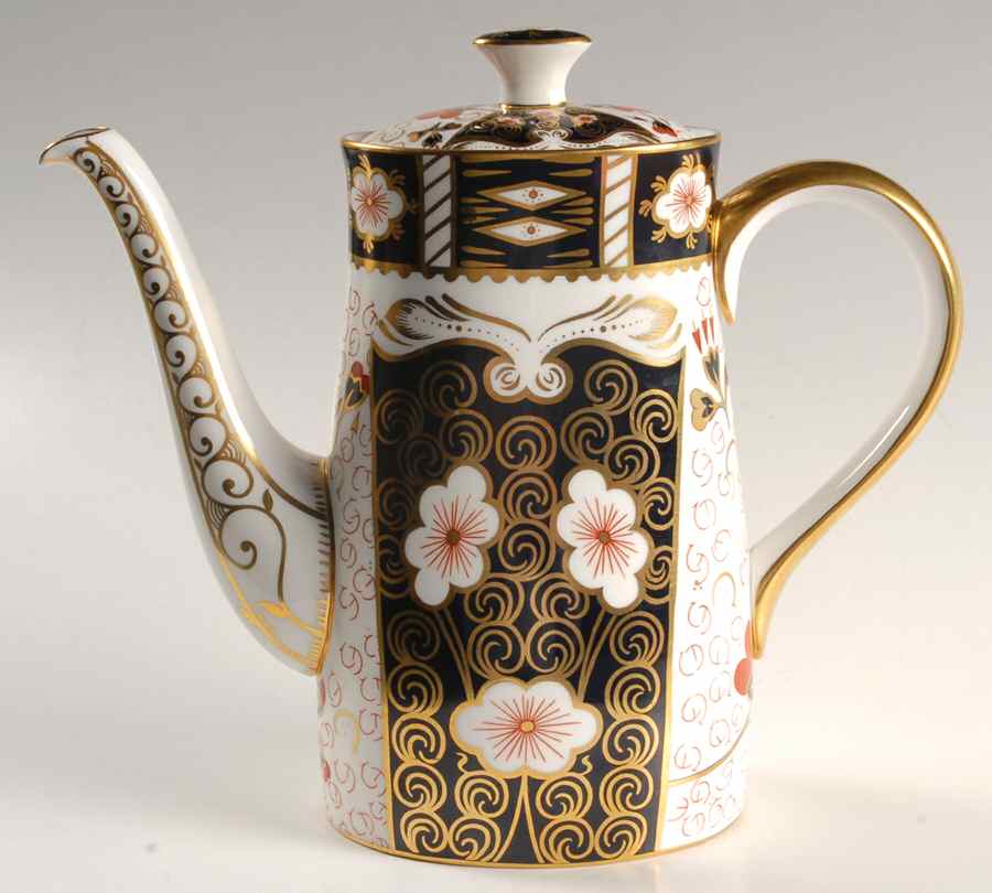 Traditional Imari Coffee Pot & Lid by Royal Crown Derby-1
