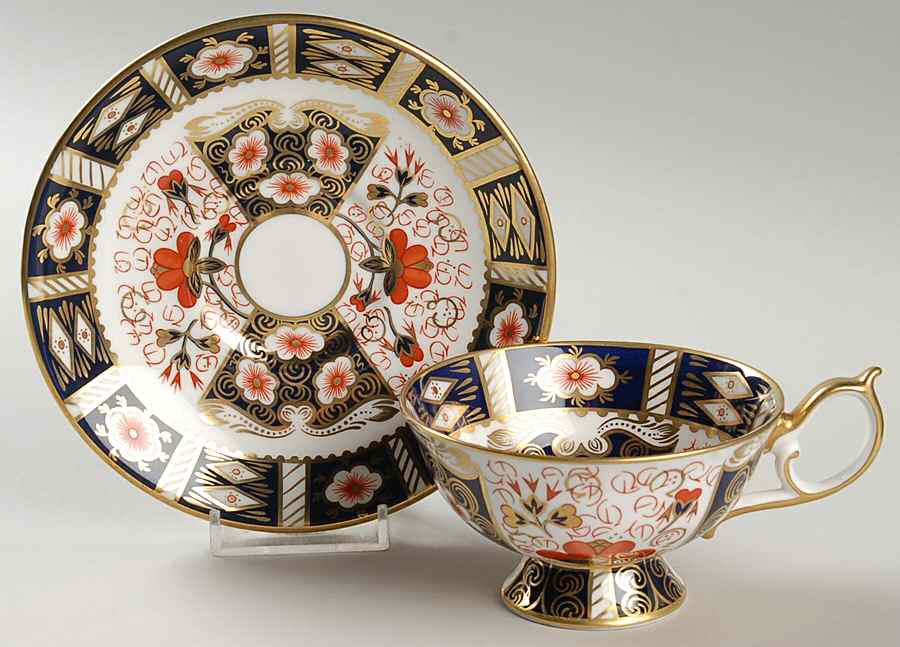 Traditional Imari Footed Cup & Saucer Set by Royal Crown Derby-1