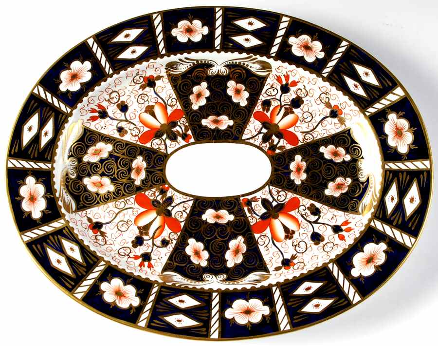 Traditional Imari 17" Oval Serving Platter by Royal Crown Derby-1
