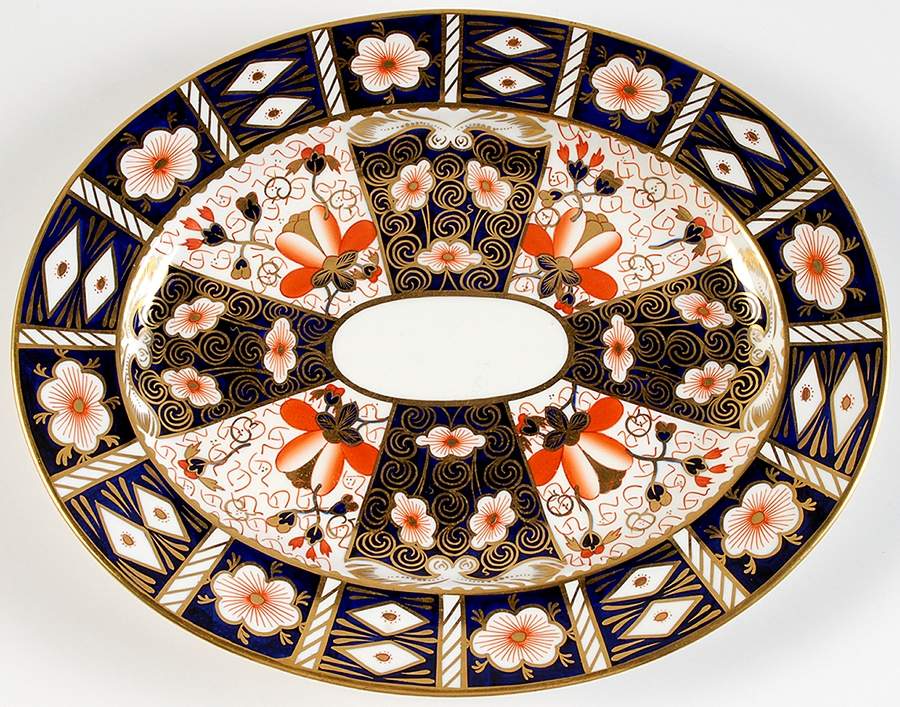 Traditional Imari 13" Oval Serving Platter by Royal Crown Derby-1