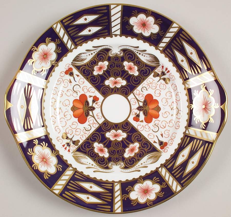 Traditional Imari Handled Cake/Pastry Plate by Royal Crown Derby-1