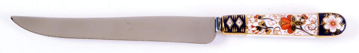 Traditional Imari Cake Knife/Server with Stainless Blade by Royal Crown Derby-1