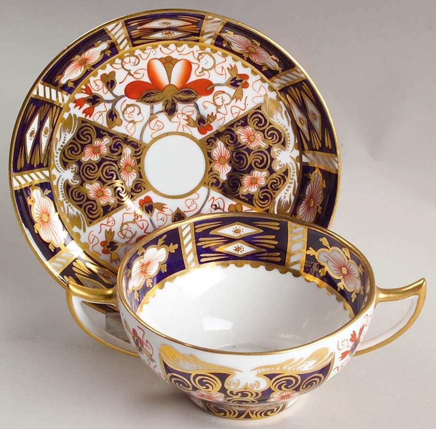 Traditional Imari Flat Bouillon Cup & Saucer by Royal Crown Derby-1