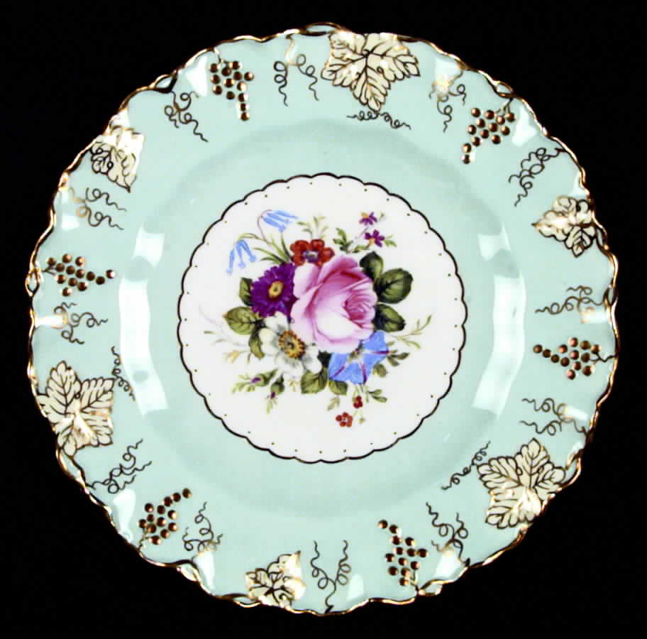 Vine Aqua (Posie Center) Salad Plate by Royal Crown Derby-1