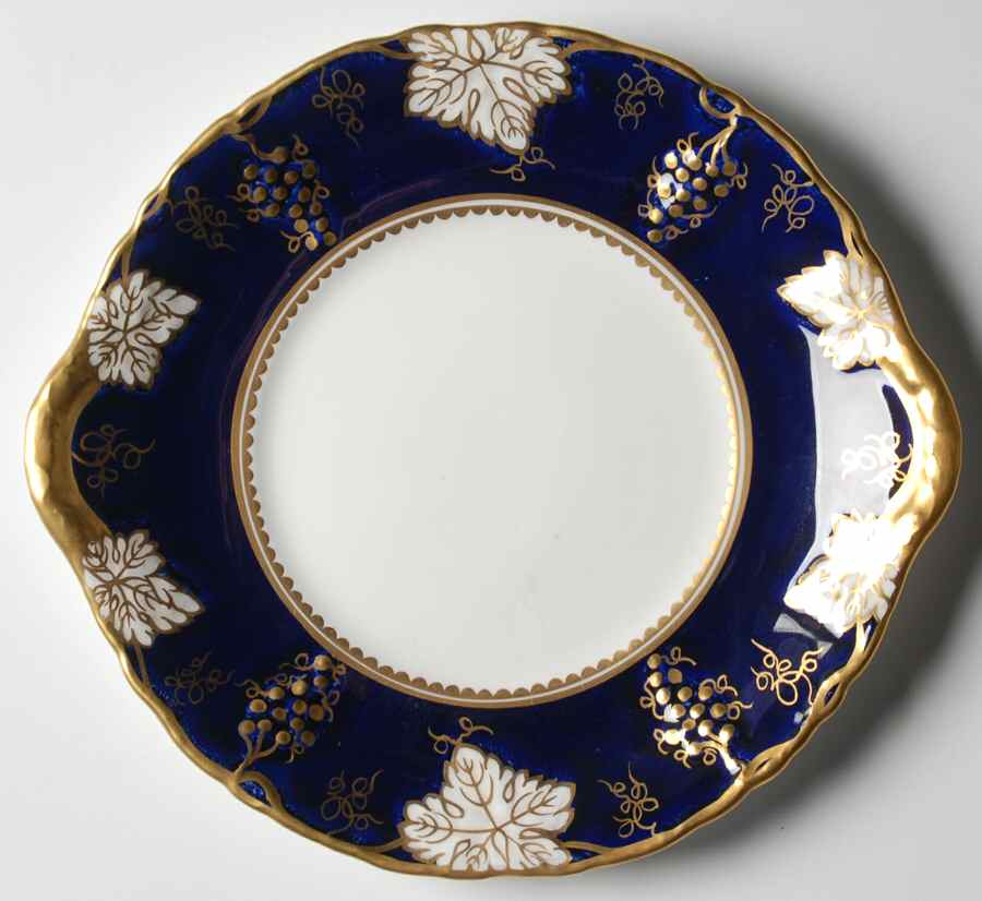 Vine Cobalt Blue Underplate for Sauce Boat by Royal Crown Derby-1