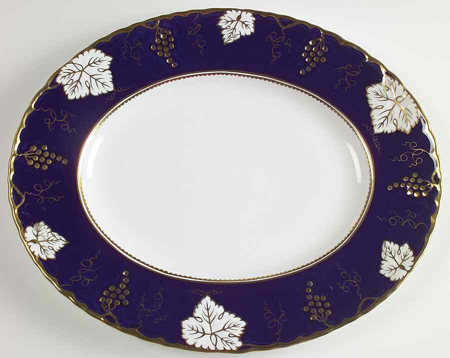 Vine Cobalt Blue 14" Oval Serving Platter by Royal Crown Derby-1