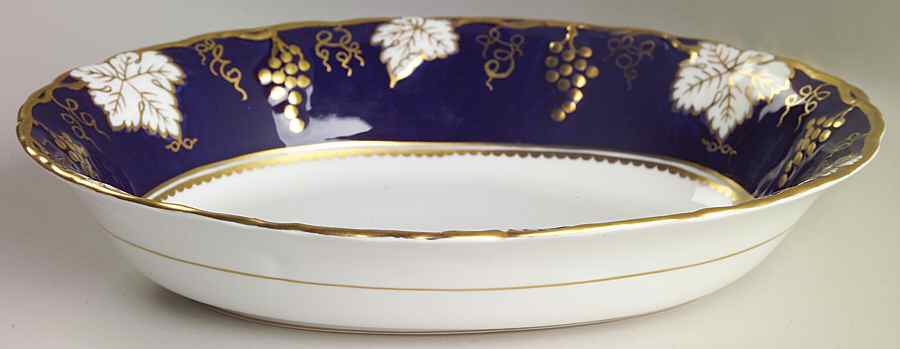 Vine Cobalt Blue 10" Oval Vegetable Bowl by Royal Crown Derby-1