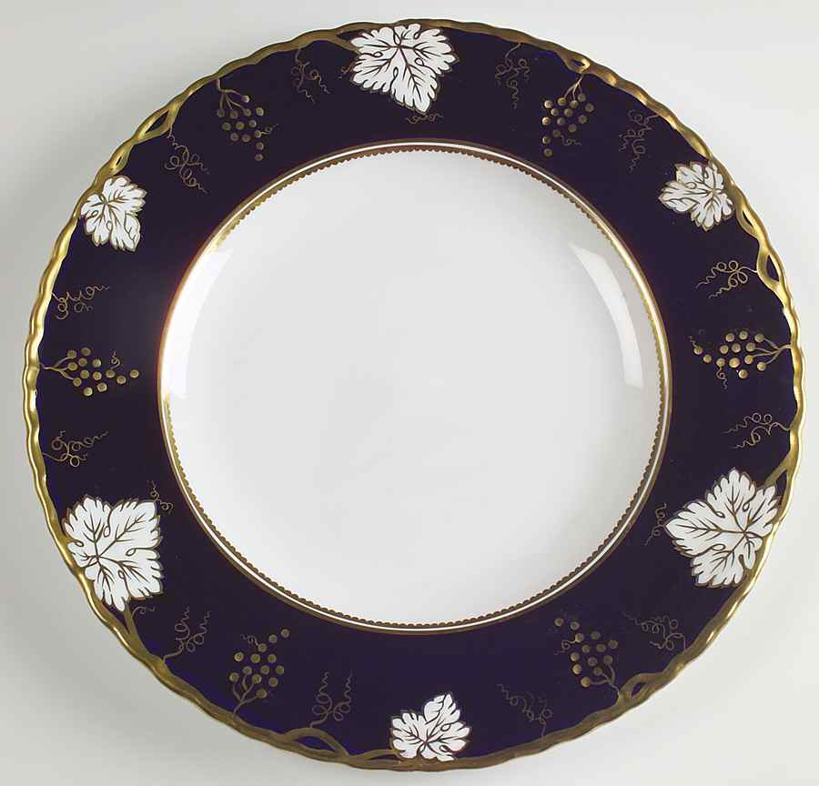Vine Cobalt Blue 14" Chop Plate (Round Platter) by Royal Crown Derby-1
