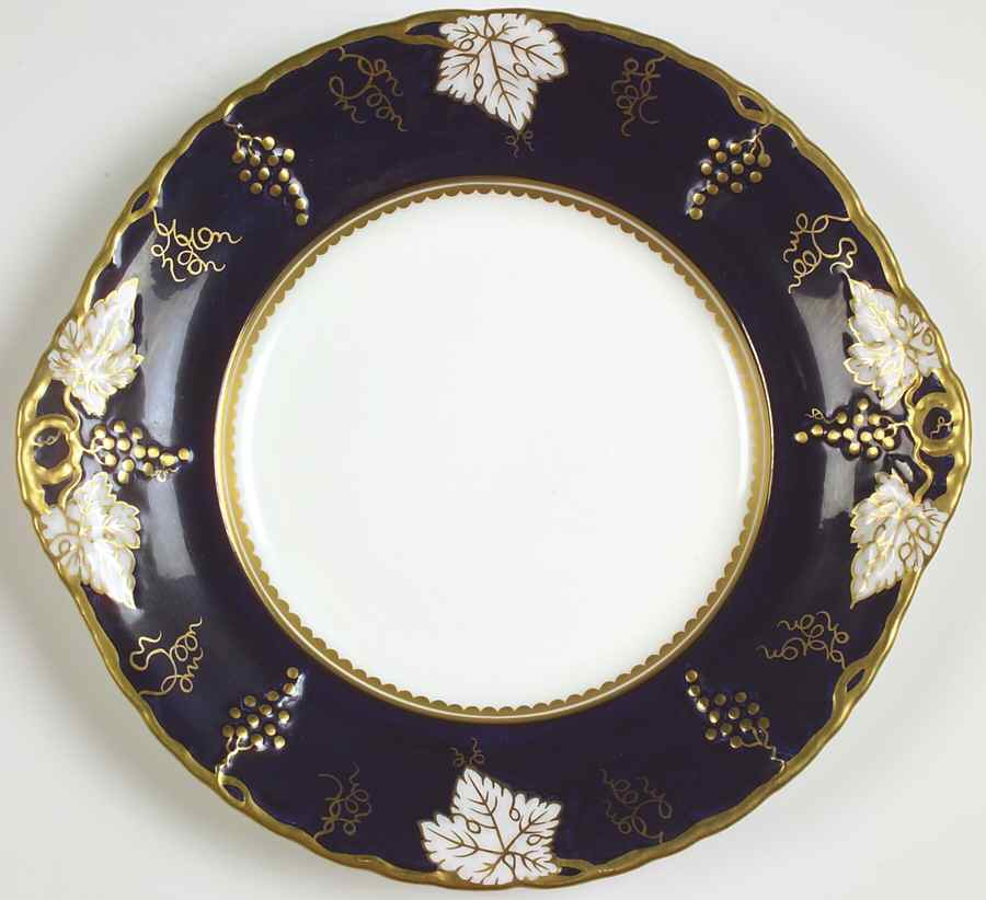 Vine Cobalt Blue Handled Cake/Pastry Plate by Royal Crown Derby-1