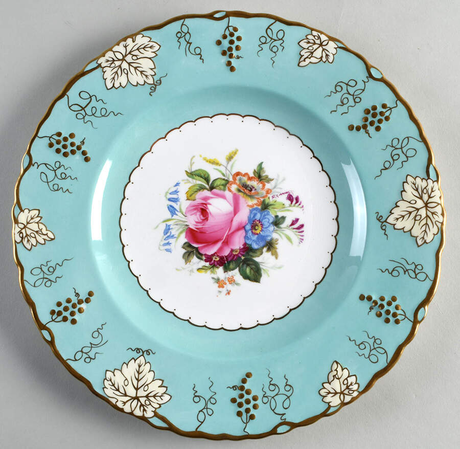 Vine Celadon Green (Cream Leaves) Dinner Plate by Royal Crown Derby-1