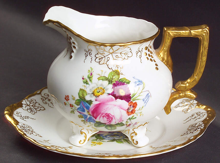 Vine Garnett Center Round Gravy Boat & Underplate by Royal Crown Derby-1