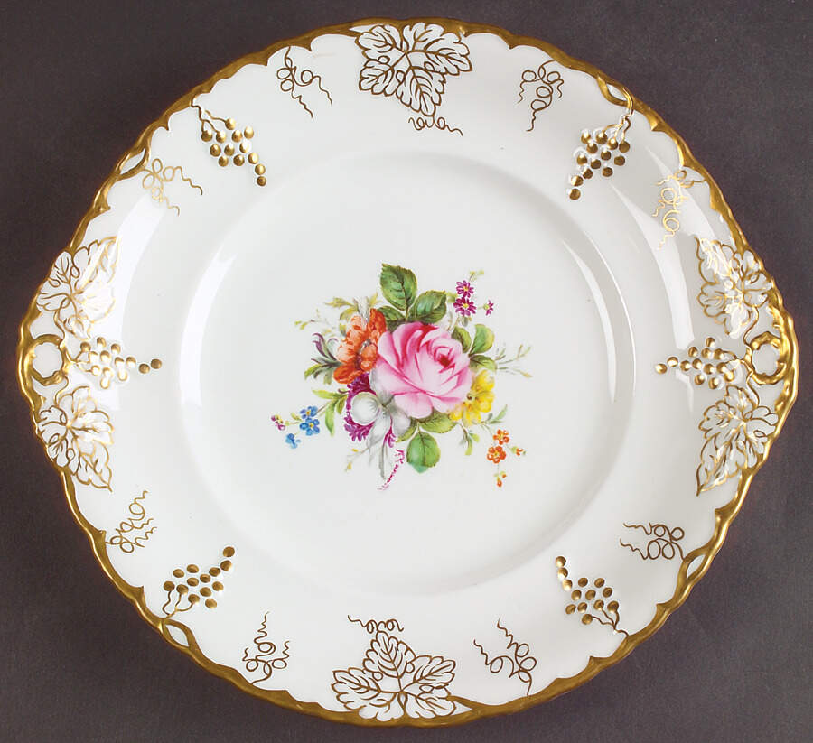 Vine Garnett Center Handled Cake/Pastry Plate by Royal Crown Derby-1