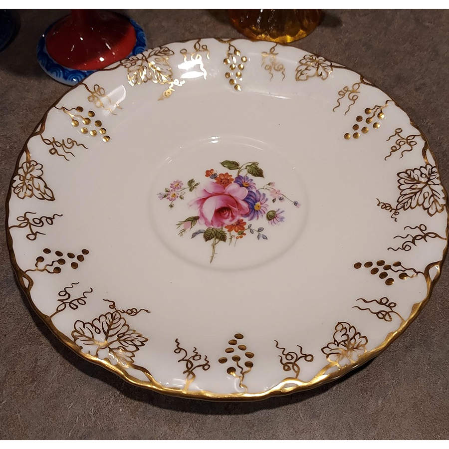 Vine (Posie Center) Saucer for Cream Soup Bowl by Royal Crown Derby-1