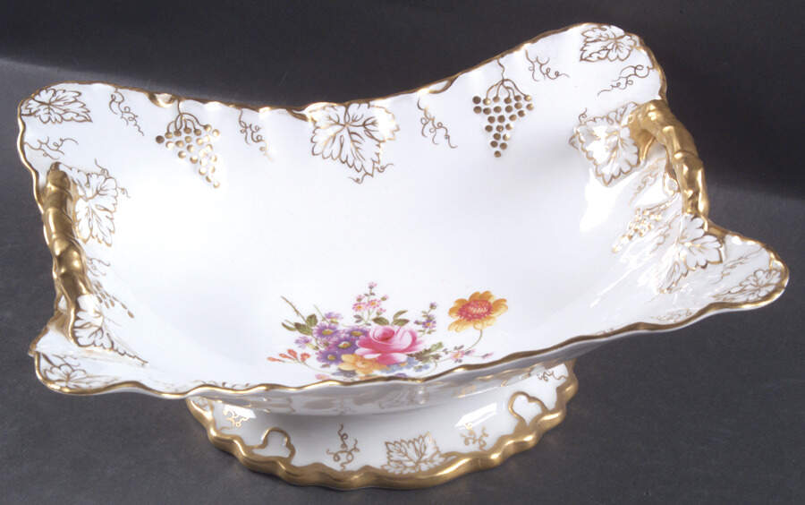 Vine (Posie Center) Square Basket 1919 by Royal Crown Derby-1