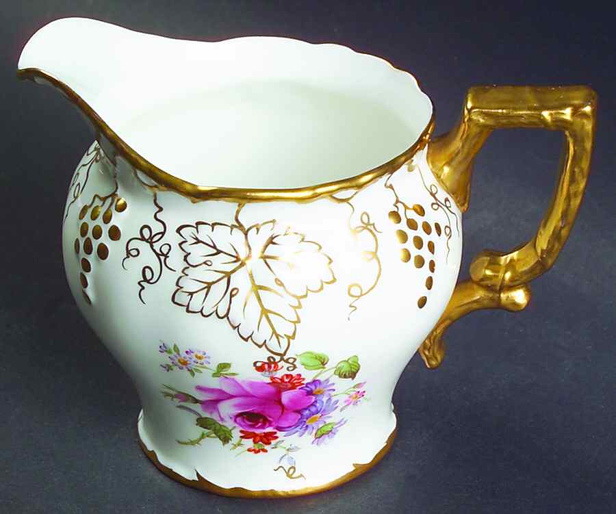 Vine (Posie Center) Creamer by Royal Crown Derby-1