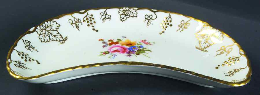 Vine (Posie Center) Crescent Salad Plate by Royal Crown Derby-1