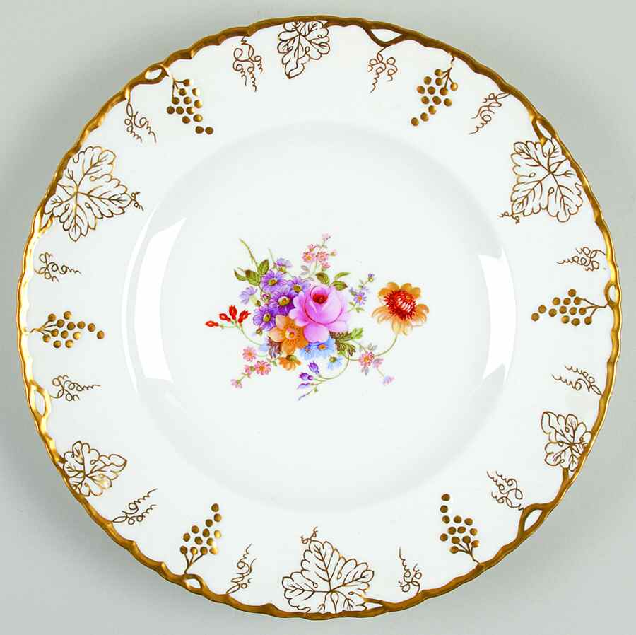 Vine (Posie Center) 11" Chop Plate (Round Platter) by Royal Crown Derby-1