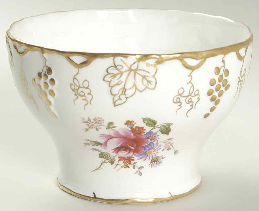Vine (Posie Center) Open Sugar Bowl by Royal Crown Derby-1