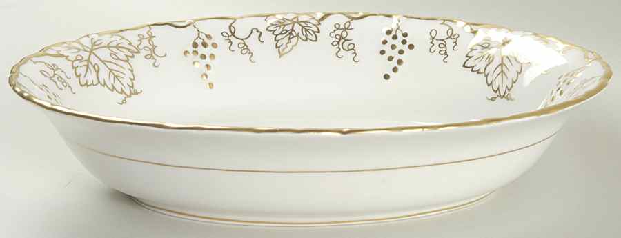 Vine (Posie Center) 10" Oval Vegetable Bowl by Royal Crown Derby-1