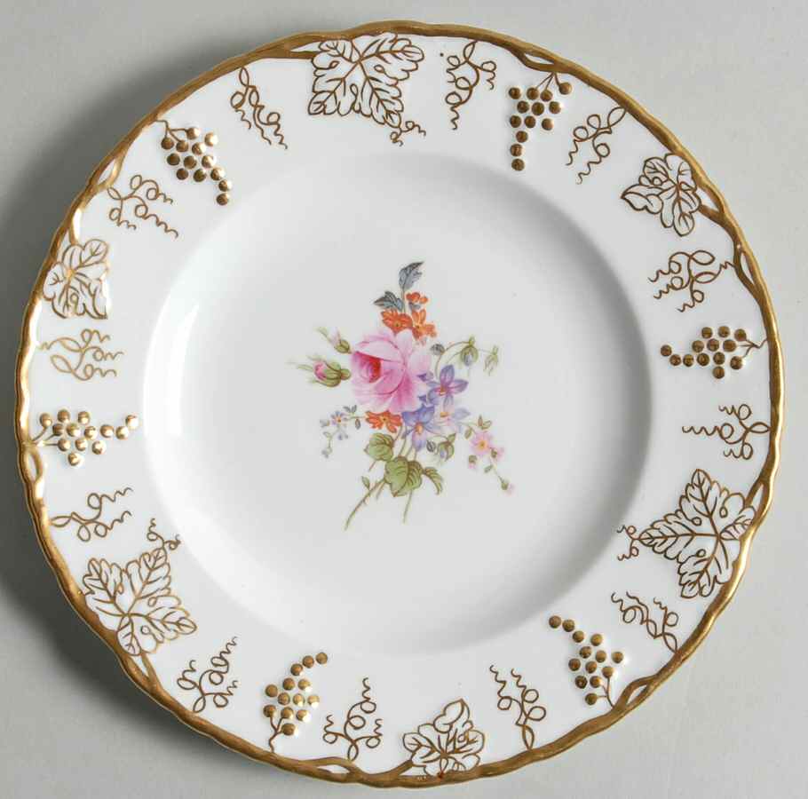 Vine (Posie Center) Dessert/Pie Plate by Royal Crown Derby-1