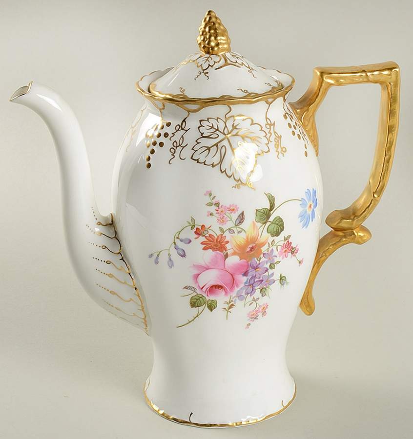 Vine (Posie Center) Coffee Pot & Lid by Royal Crown Derby-1