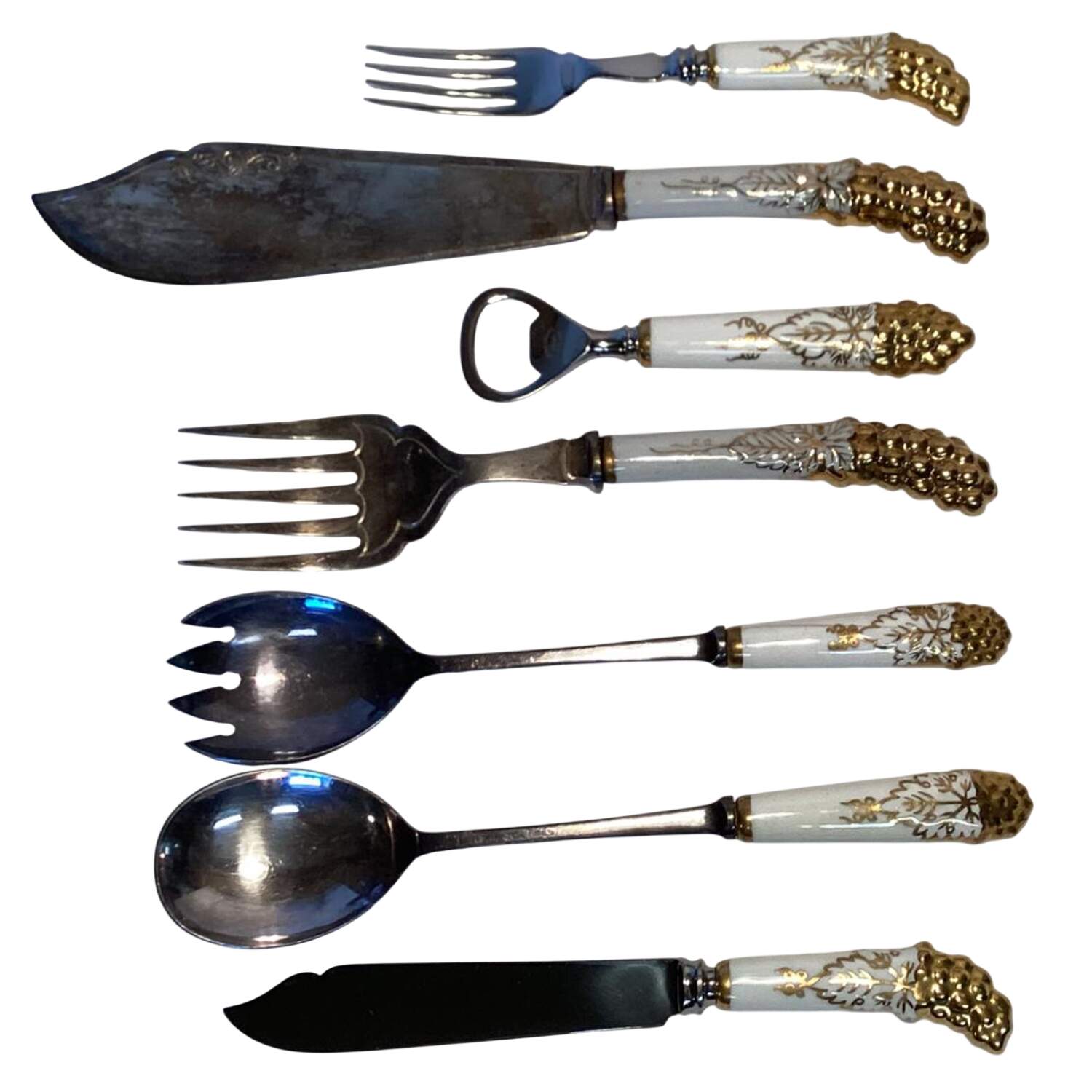 Vine Gold Individual Cheese Knife with Stainless Blade by Royal Crown Derby-1