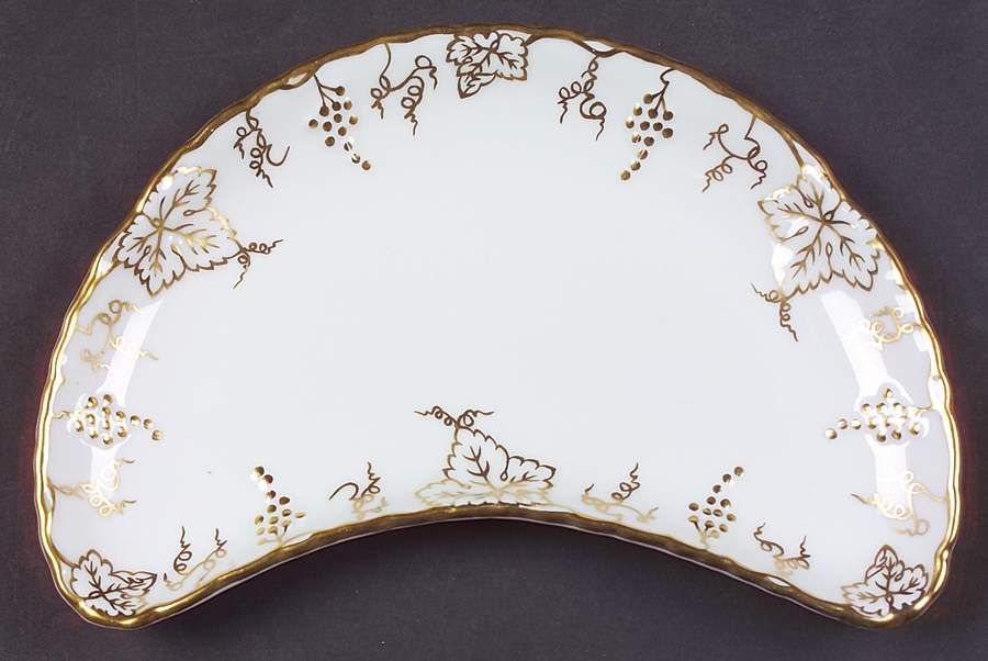 Vine Gold Crescent Salad Plate by Royal Crown Derby-1