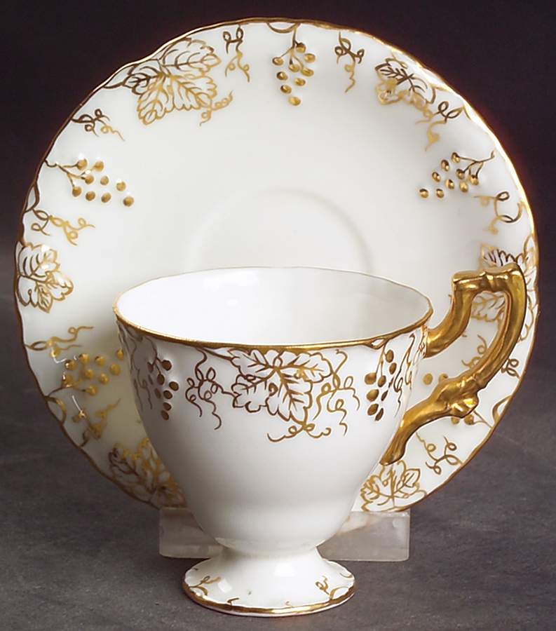 Vine Gold Footed Demitasse Cup & Saucer Set by Royal Crown Derby-1