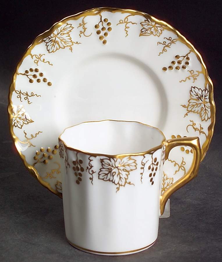 Vine Gold Flat Demitasse Cup & Saucer Set by Royal Crown Derby-1